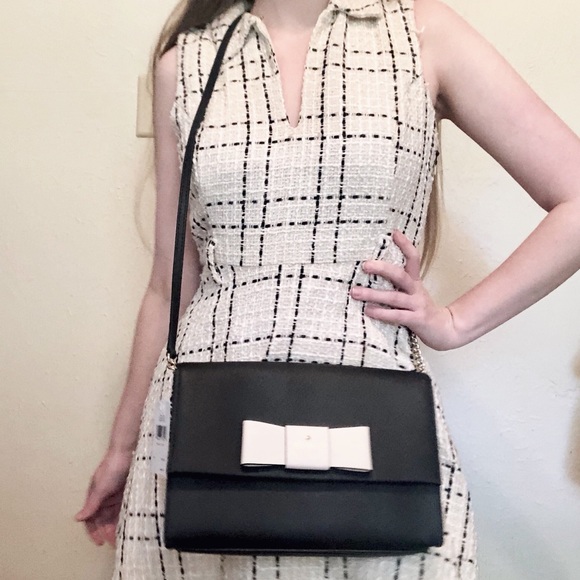 kate spade Handbags - Kate Spade NWT Black/White Bow Crossbody Bag